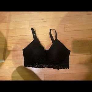 PINK push-up black lace bralette